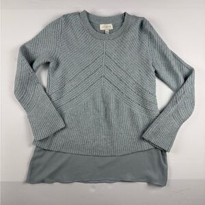 Lucky Brand layered Sweater gray with silver speckles great for holidays